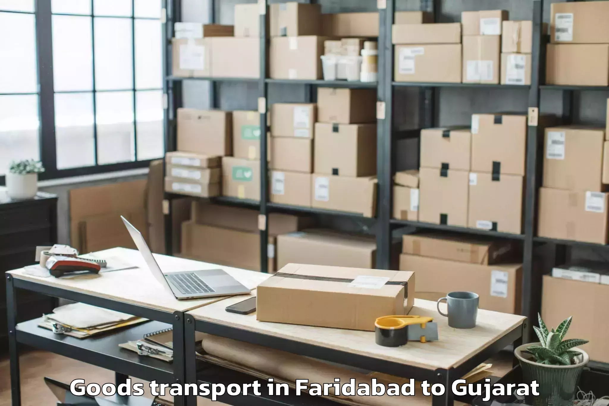 Book Faridabad to Veer Narmad South Gujarat Univ Goods Transport